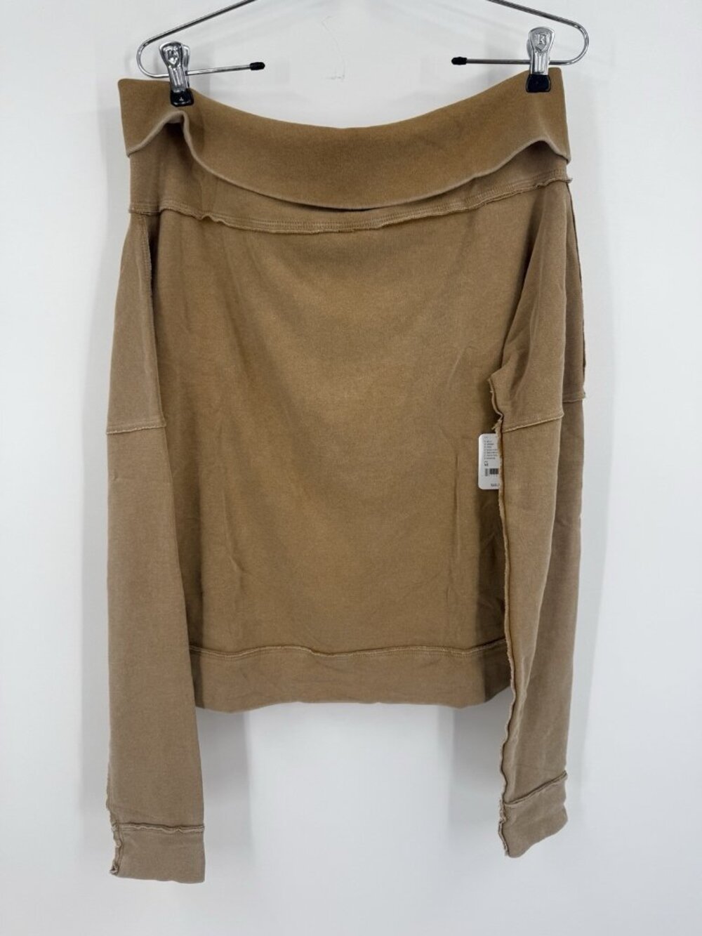 Women’s Free People Not The Same Cotton Off The Shoulder Shirt Brown Size Medium